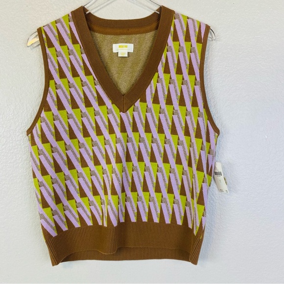 Maeve Vera Jacquard Sweater Vest Size L - Picture 2 of 10